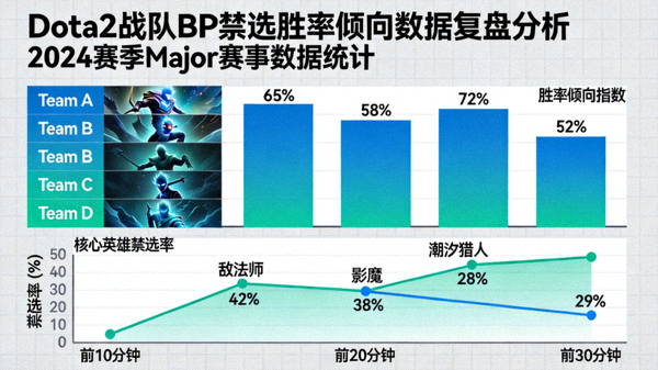 Dota2 战队BP禁选胜率倾向数据图表复盘分析